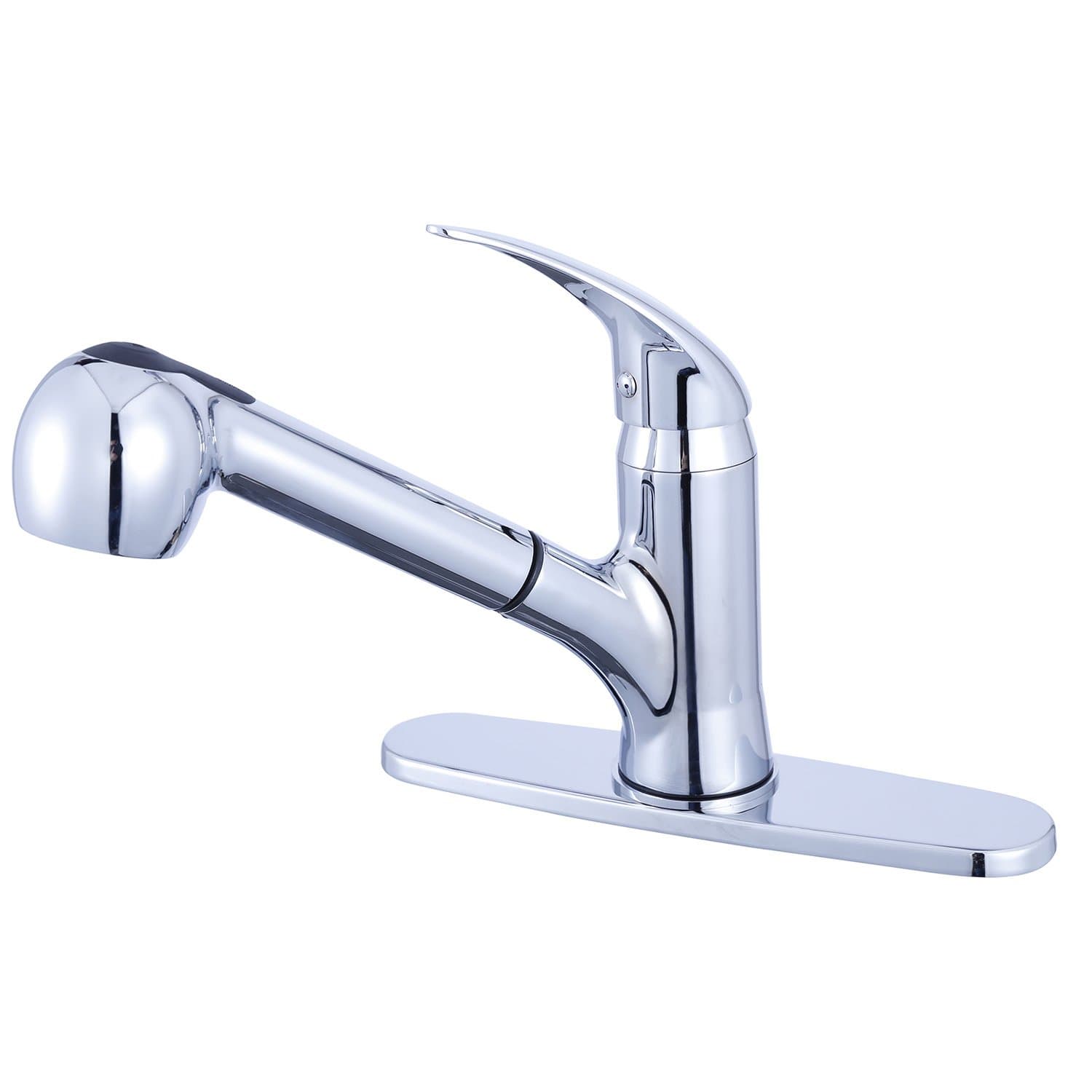 Upscale Designs 70204 Lead-Free, Single-Handle, Pull-Down Sprayer Kitchen Faucet in Polished Chrome, Metallic