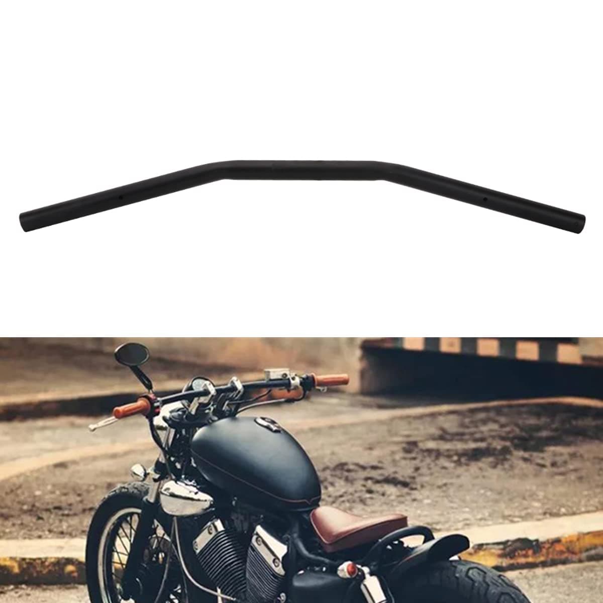 Motorcycle Drag Bars Handlebars 22mm 7/8" Universal For Bobber Cafe Racer Sportster Cruiser XL 883 1200 Custom Chopper Softail Dyna Street Bob Black