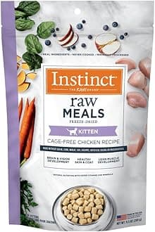 Freeze Dried Raw Meals for Kittens Grain Free Cage Free Chicken Recipe Cat Food, 9.5 oz. Bag