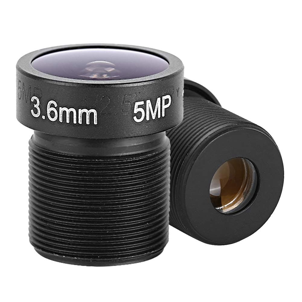 - 3.6mm Wide Angle Surveillance Security Camera CCTV Lens, 5MP HD, Fixed Focus, Compatible with E, FE Mounts