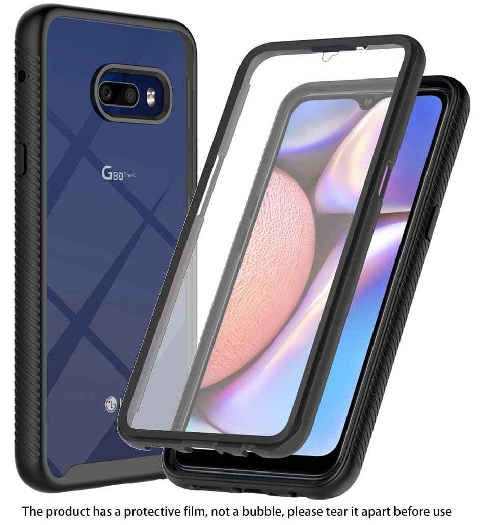 ONOLA Designed for LG G8X ThinQ Case,Three Defense Built-in Screen Protector Crystal Clear Full Body Shockproof Slim Fit Cover for LG G8X ThinQ/LG V50S ThinQ (Black)