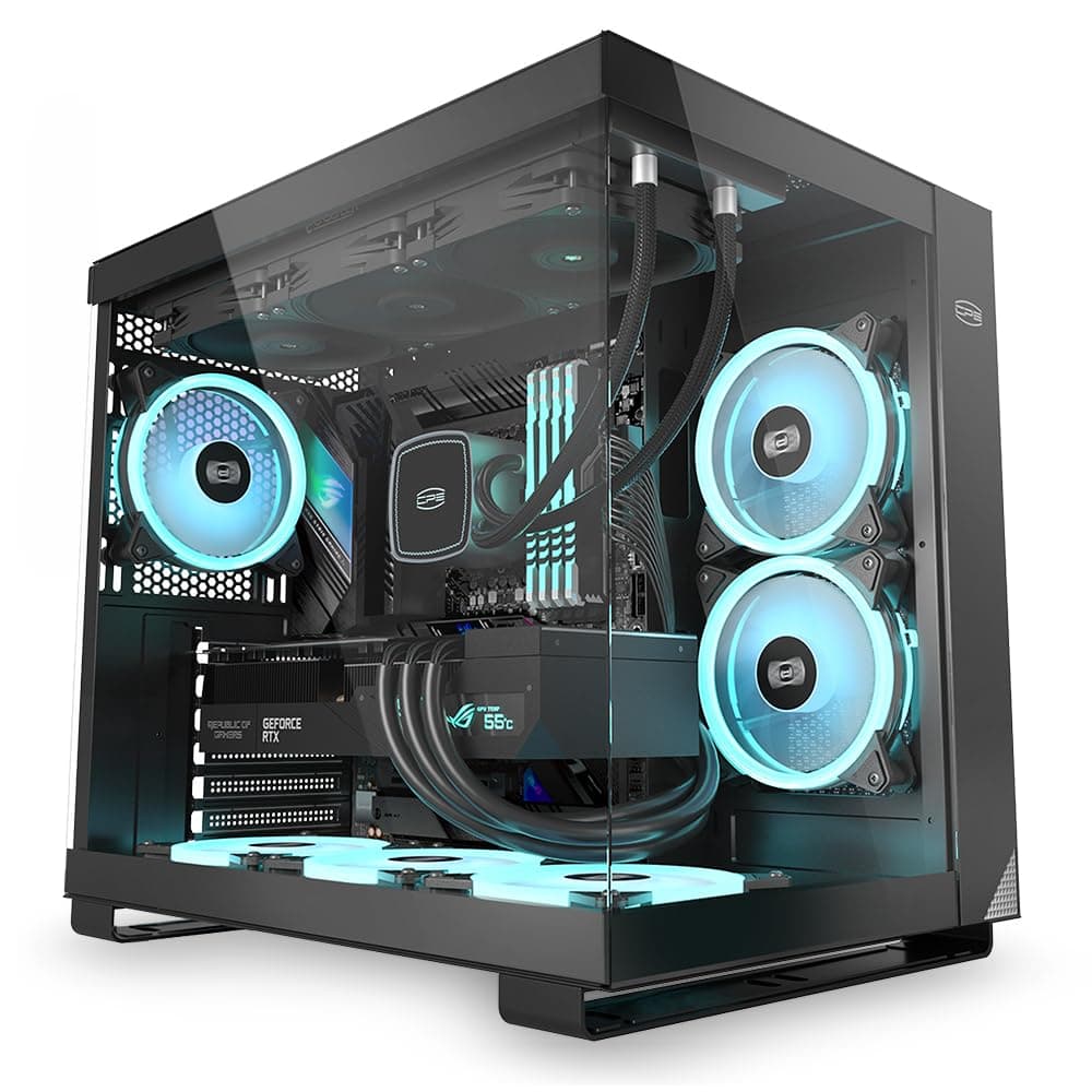 PCCOOLER CPS - C3 T500 ARGB Black - Mid Tower - Gaming Desktop Case with 6 ARGB Fans - ATX/M-ATX/ITX - 270 Column Free Panoramic View - 360MM Radiator & 400MM GPU Support (C3-T500BKD6-GL)