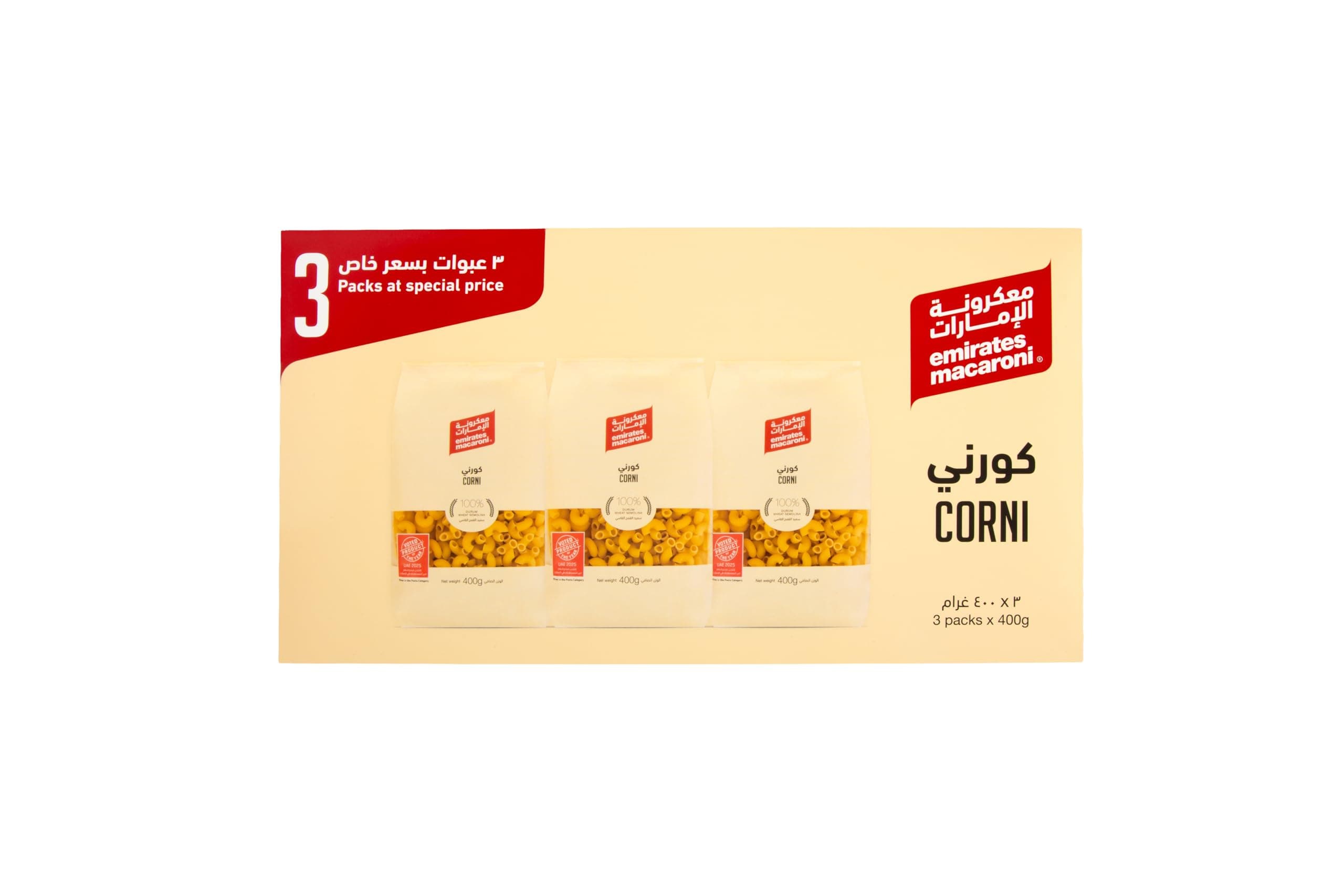 Emirates Macaroni Corni 400G, Pack of 3