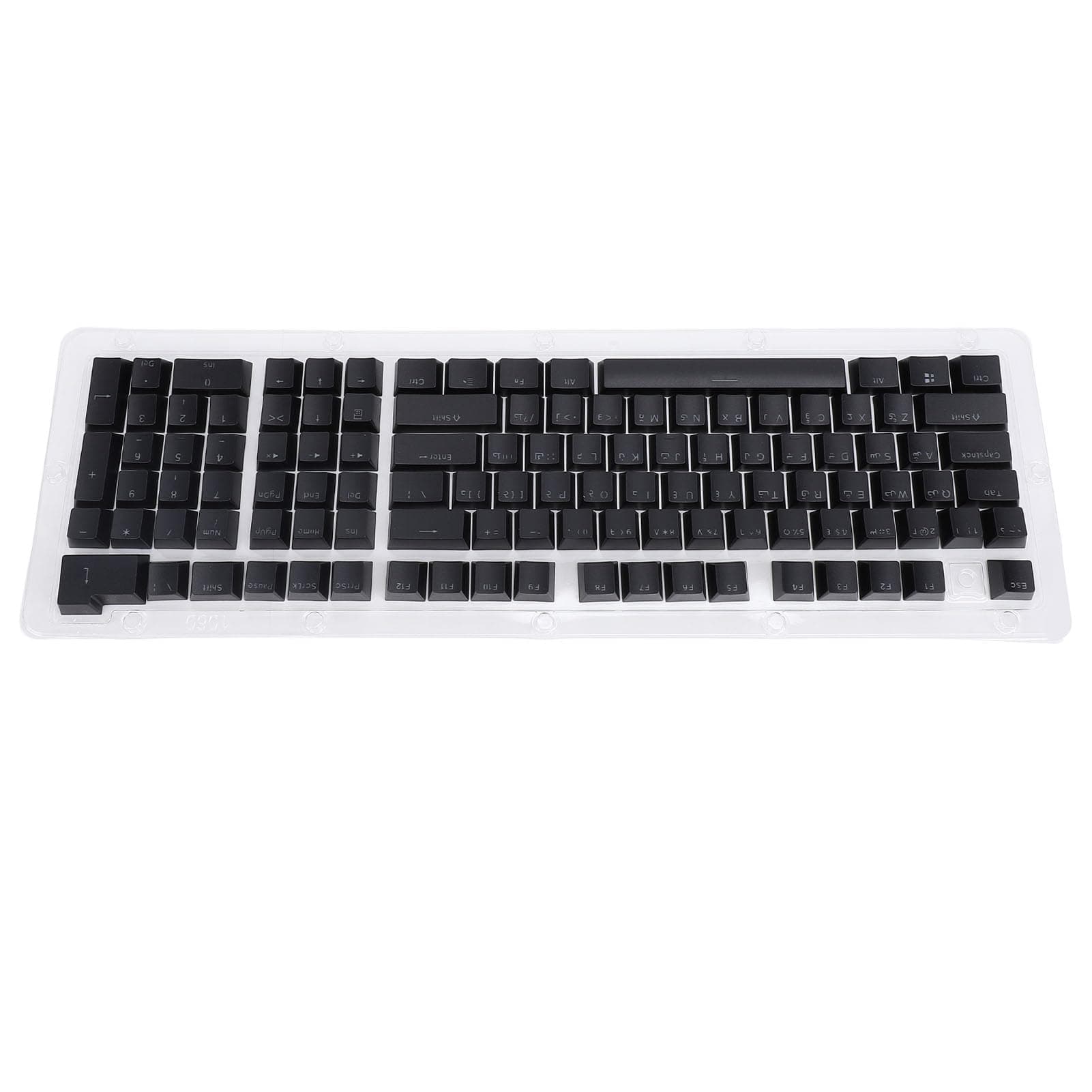 Bewinner Arabic Keyboard Keycaps, 112 Keys, Black, ABS Material, Compatible with 61-108 Key Keyboards, Backlit Compatible, USB Connected