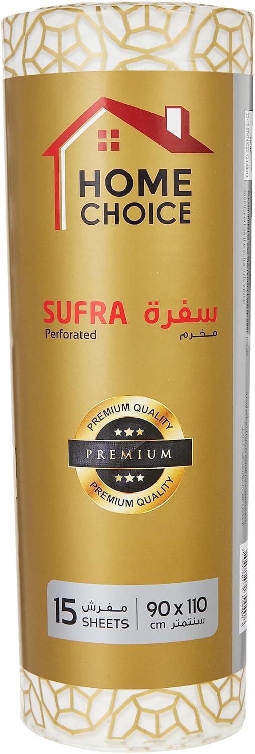 Home Choice HomeChoice Disposable Printed, Premium Sufra, Sufra Roll, Table Cover, Perforated Plastic 90 * 110, Assorted Colors