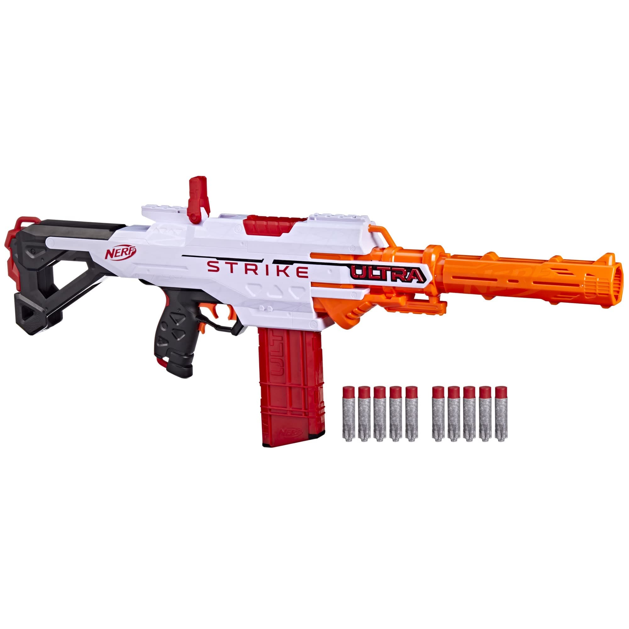 Nerf Ultra Strike Motorized Blaster, Integrated Sight, Compatible Only Ultra Darts