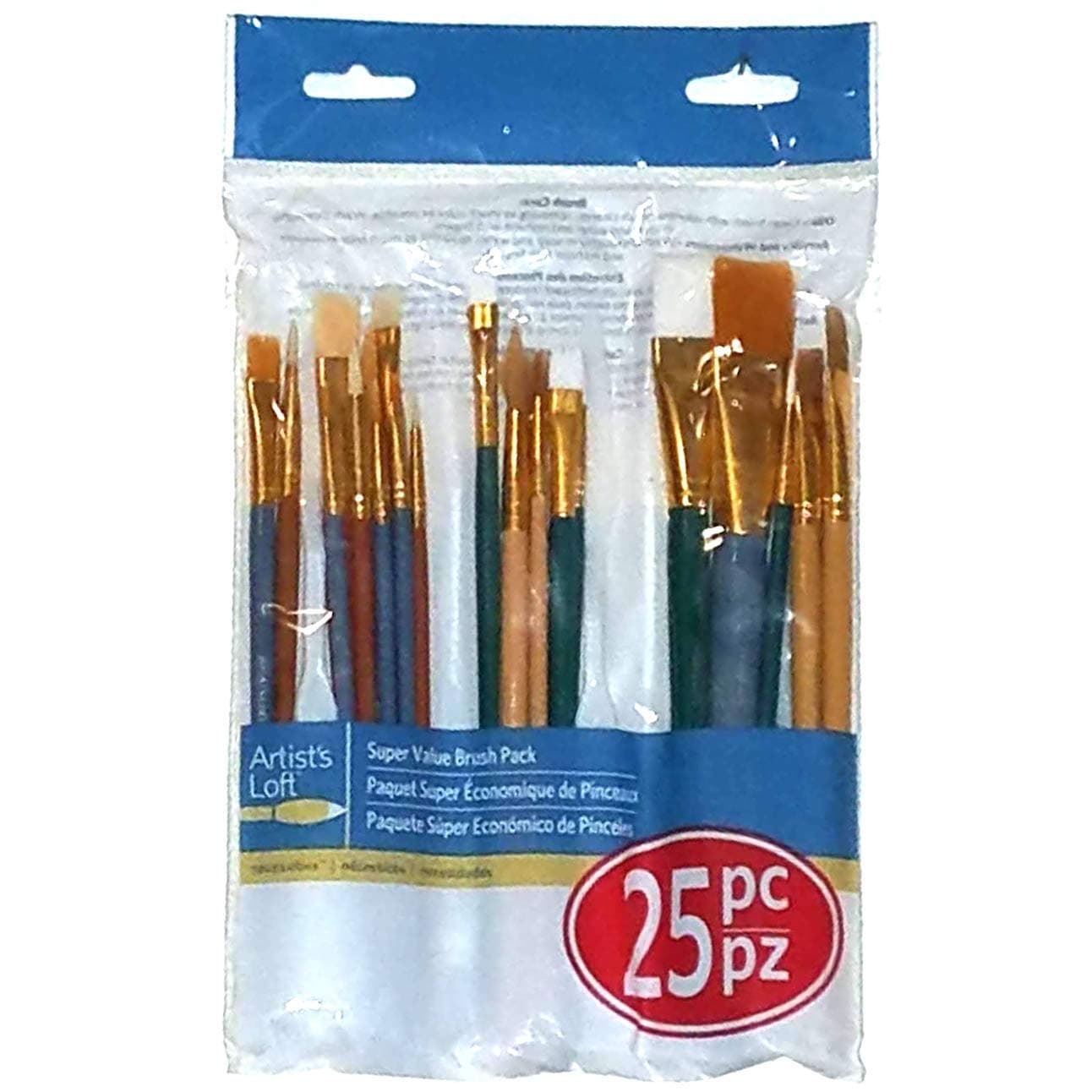 25-Piece Synthetic Multicolour Paint Brush Set