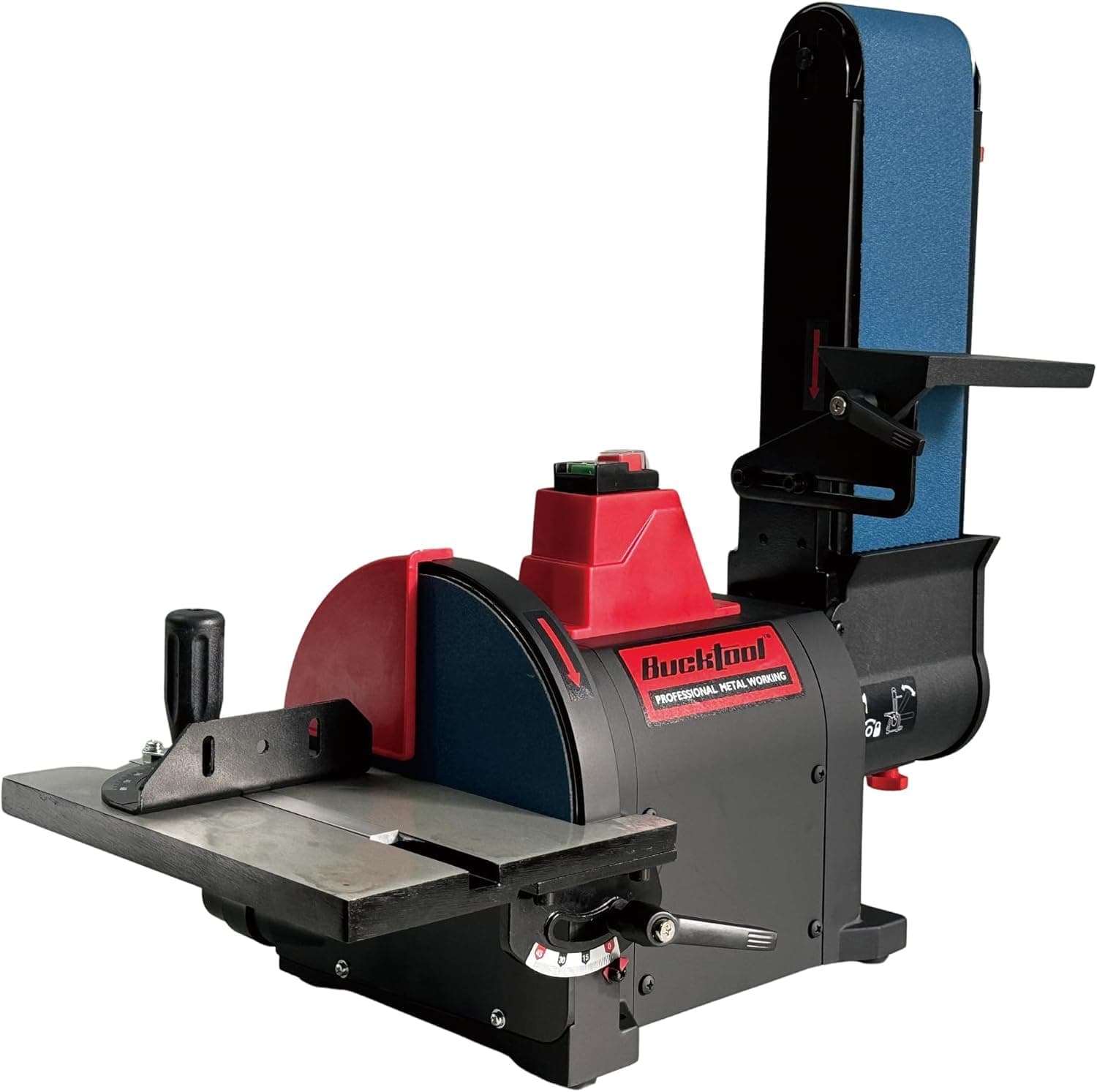 BUCKTOOL Pro 1HP Bench Belt Sander for Metal Working, 4 x 36 in Belt and 8 in Disc Sander with 1HP Direct-drive Motor, Benchtop for Metalworking, BD4801-M