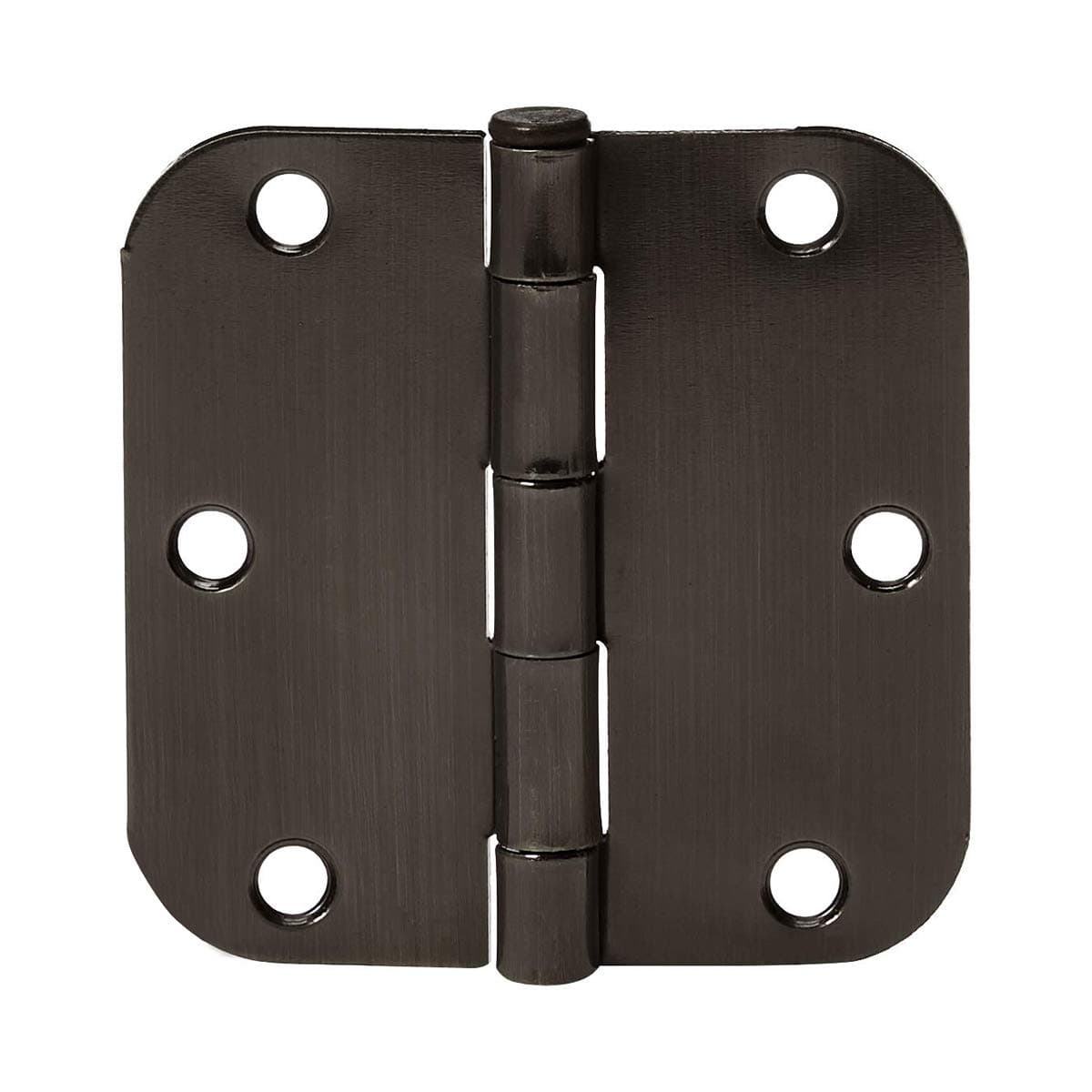 Amazon Basics Rounded 5/8 Radius Interior Door Hinges with Screws, 3.5" x 3.5", Oil Rubbed Bronze, 18-Pack