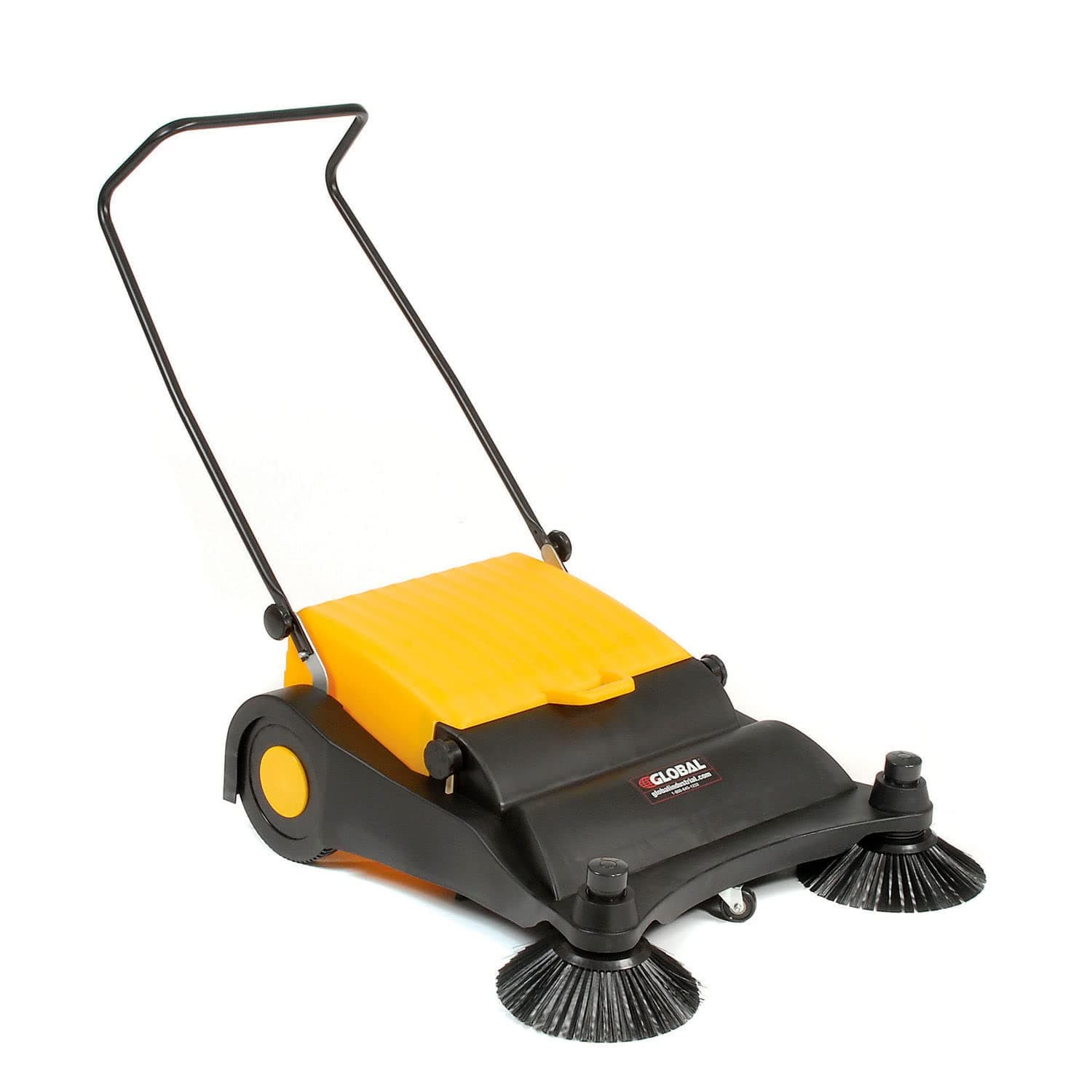 Global Industrial Industrial Push Sweeper 32" Cleaning Width Black and Yellow