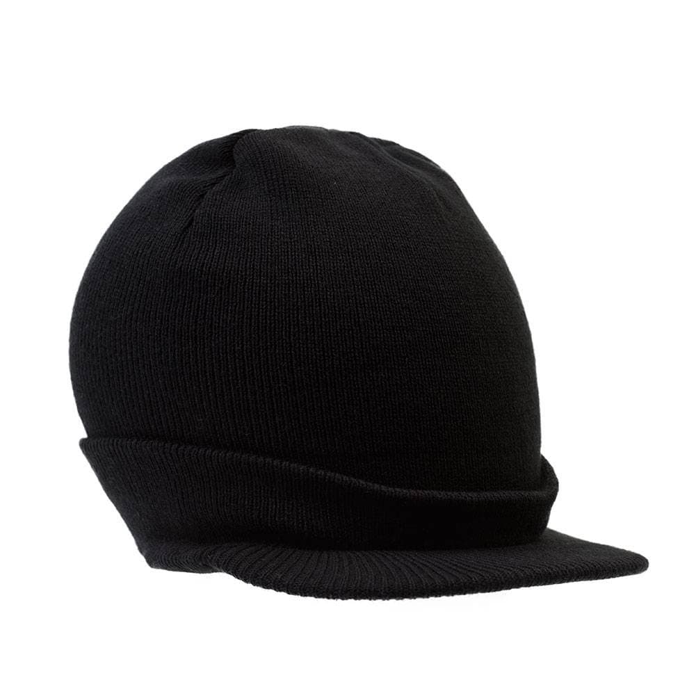 TOP HEADWEAR Knit Cuff Beanie Visor, Black