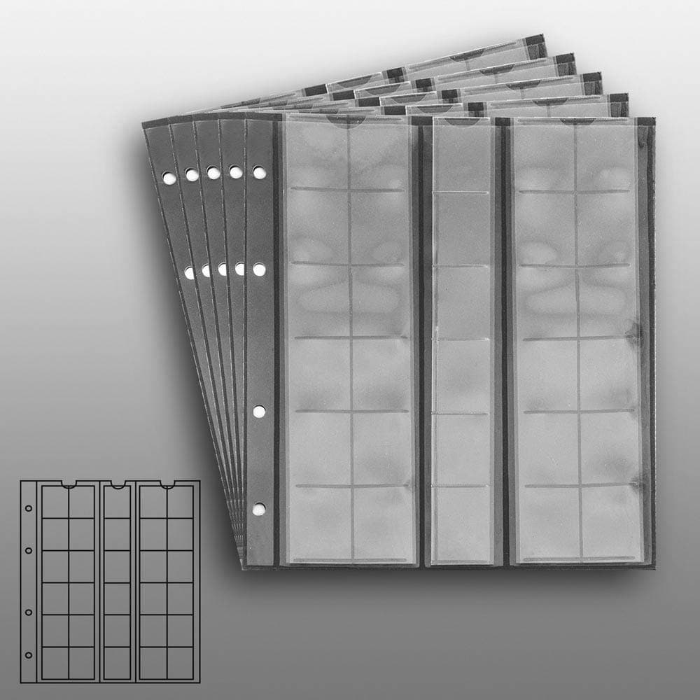 Prophila Collection 5 Numismatic Sheets, 30 Compartments up to 25 mm Diameter