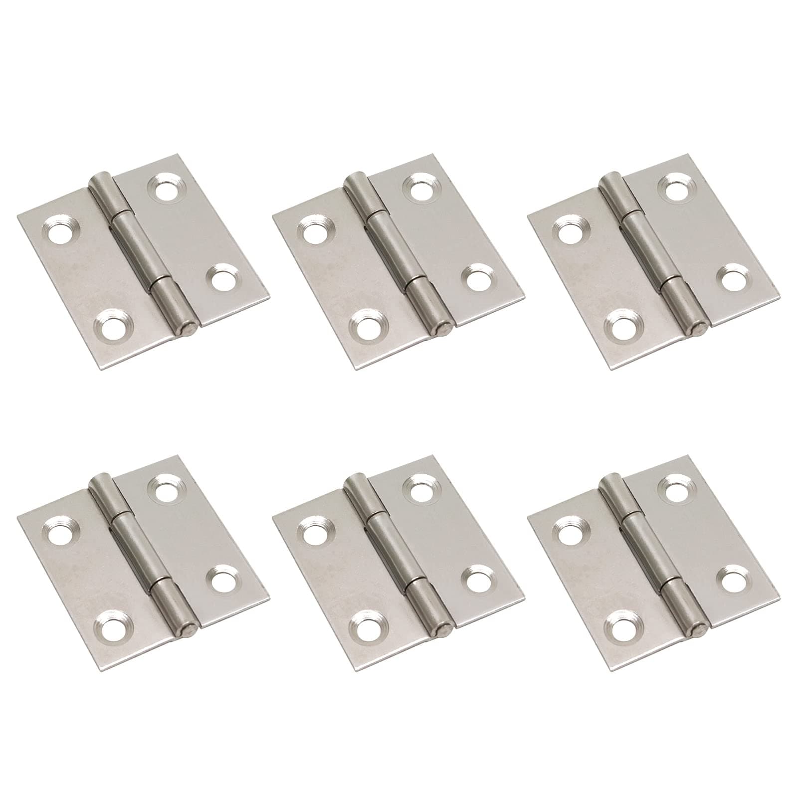 - Mcredy Kitchen Cabinet Hinges 1.5 Inch Small Silver Window Exterior Interior Door Hinge Stainless Steel Gate Hinges for Living Room Kitchen Office, 6 Packs