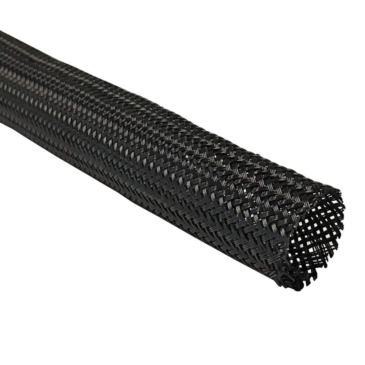 Techflex1 Inch Flexo Clean Cut Braided Cable Sleeve - Black - 10 Feet