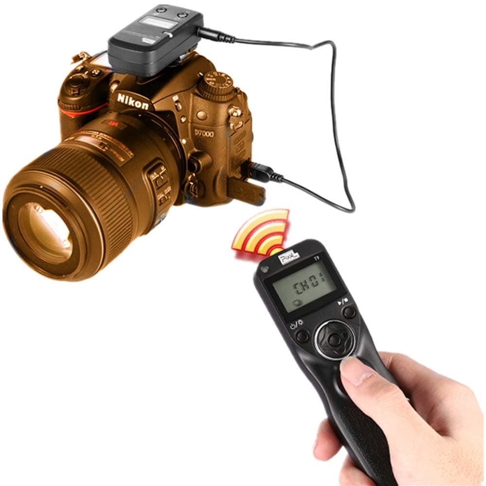 Pixel T9-DC0/DC2 LCD Wired/Wireless Timer Shutter Release Remote Control Compatible for Nikon D800 series/D810 series/300series/D300s/D700/D300/D7200