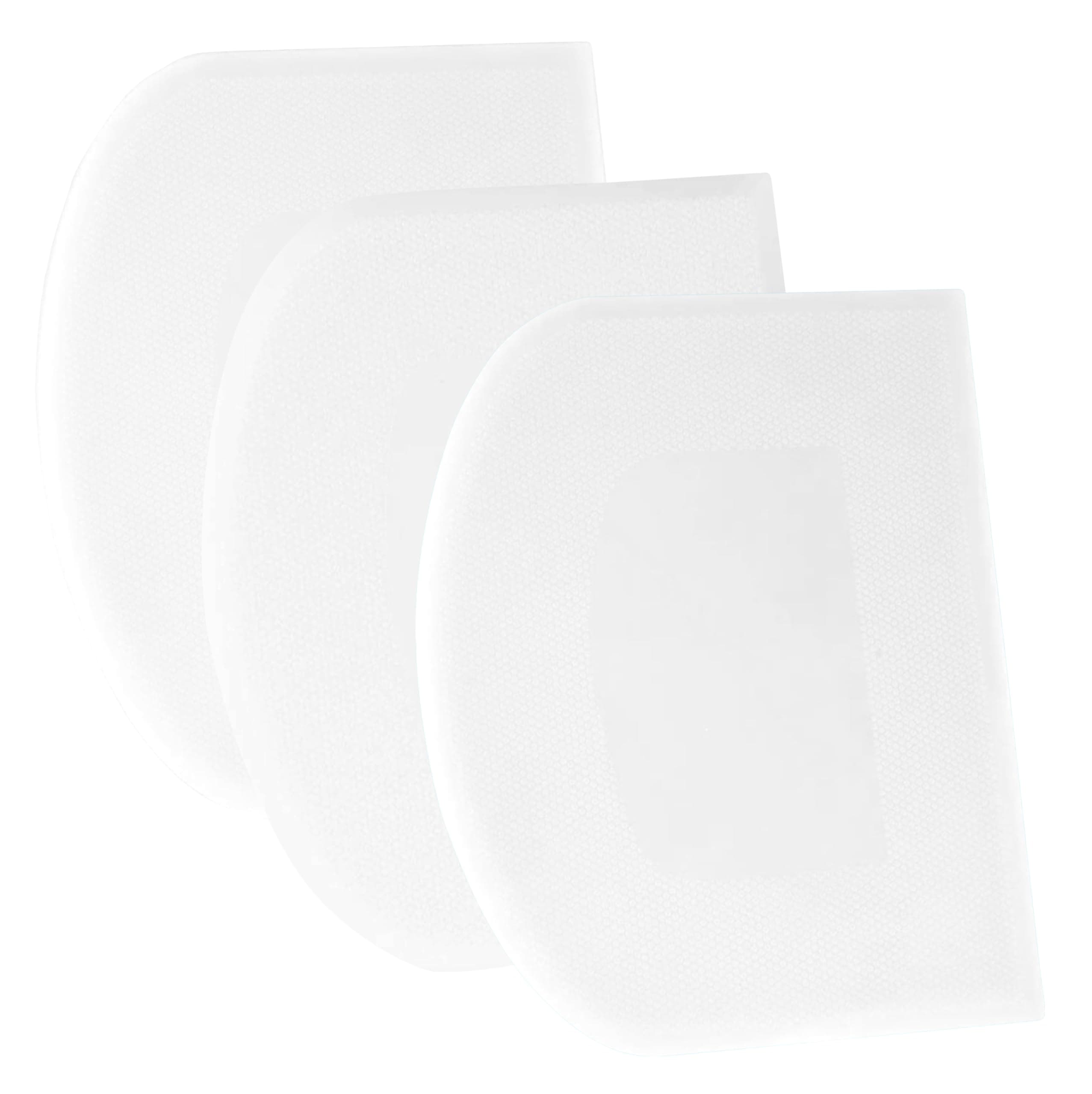 SURDOCA Dough Scraper Bench Scraper - 3P 4.7x3.7" Plastic Flexible Bowl Scraper, Sharp Edge & Angles Cake Scraper. Non-Slip Bakeware Decorating Tools Sculpting & Modeling Tools - Pure White