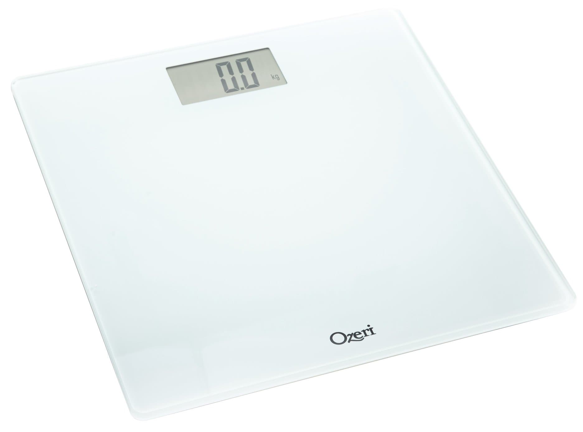 Ozeri Precision Body Weight Scale (440 lbs Step-on Bath Scale) in Tempered Glass