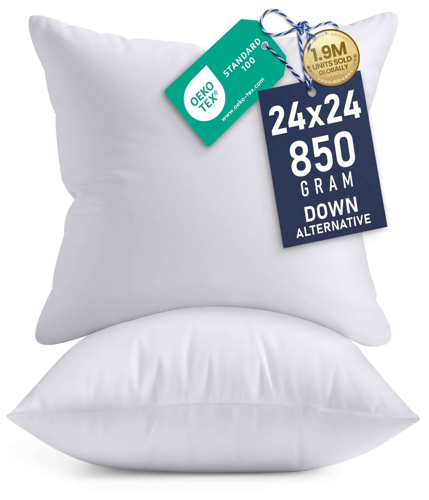 Utopia Bedding Throw Pillows Insert - Bed and Couch Pillows - Indoor Decorative Pillows 24" x 24" (60 x 60 cm) White UB1318