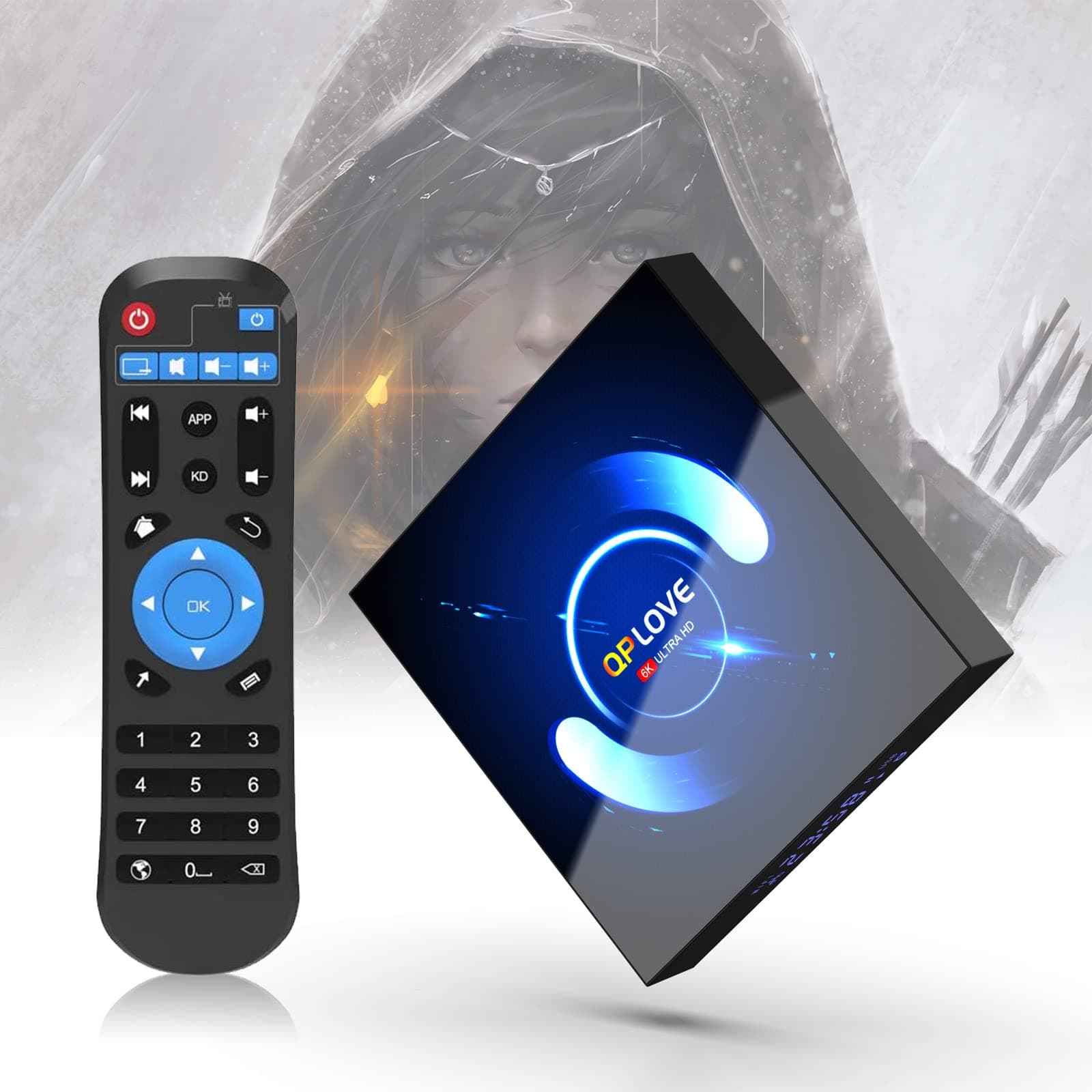 Android 10.0 TV BOX Q6 4GB RAM 32GB ROM TV BOX Android H616 Quad-Core 64bit Support 2.4G/5G Dual WiFi/6K/3D/H.265 HDMI Smart TV BOX