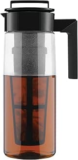 Iced Tea Maker with Patented Flash Chill Technology Made in USA 2 Quarts Black 11177