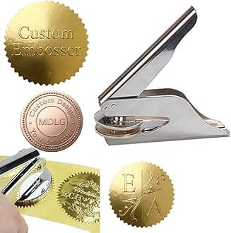 MDLG Custom Embosser Stamp-Personalized Your Own Design Embossing Seal Emboss...