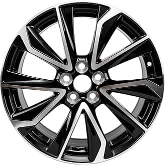 17-Inch Aluminum Wheel Rim for Toyota Corolla 2019-2022, 5x100mm, Black/Machined, 7.5-Inch Width