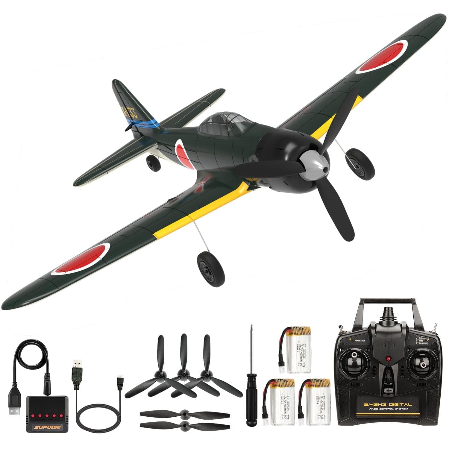 Romote Control Airplane Zero Fighter, 4 Channel RTF RC Plane with 6-Axis Gyro, WW2 Warbird Aircraft Toy Gift for Adults & Kid