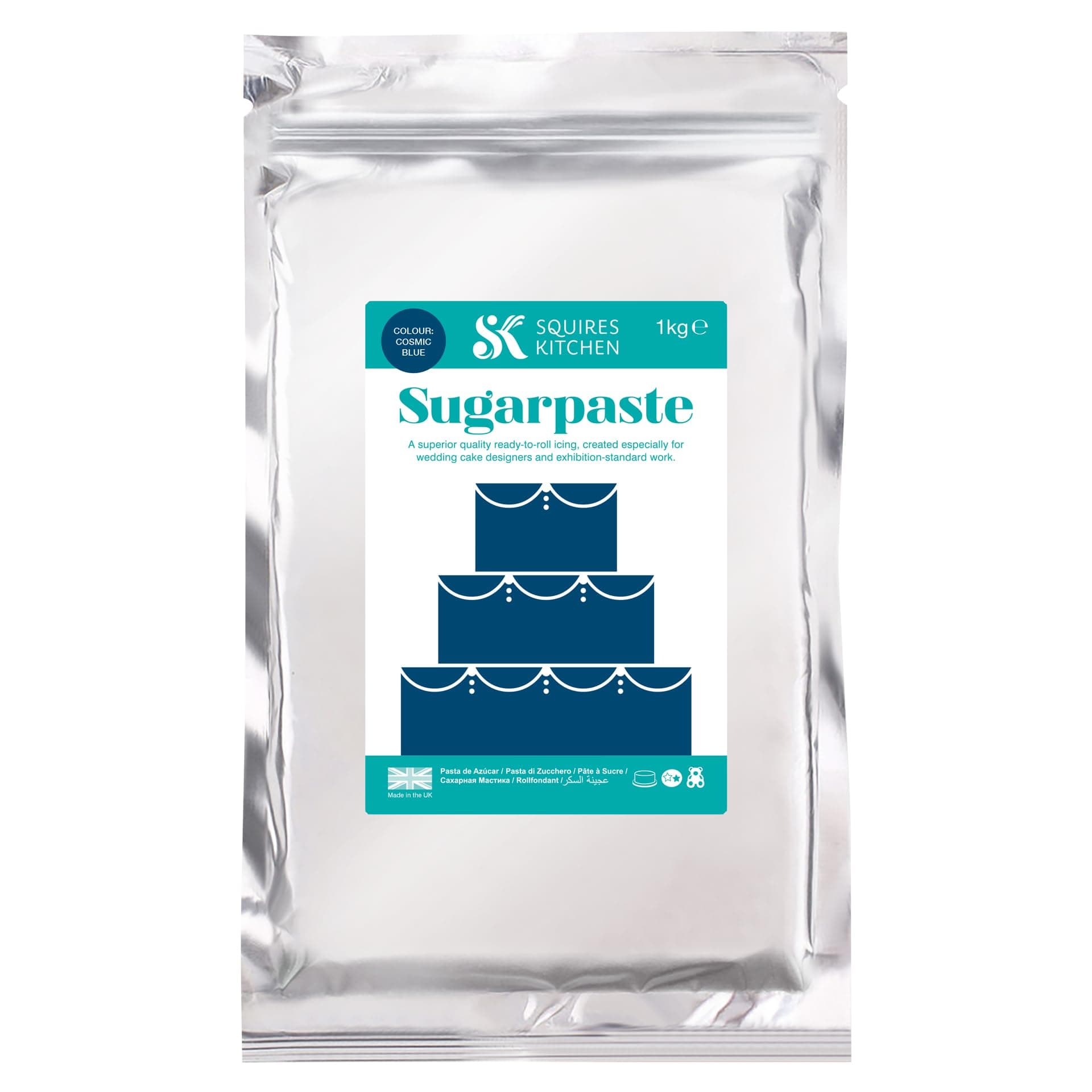 Squires KitchenCosmic Blue Ready To Roll Sugarpaste Icing for Decorating Cakes, Cupcakes and Cookies, Premium Quality Rolled Fondant - 1kg