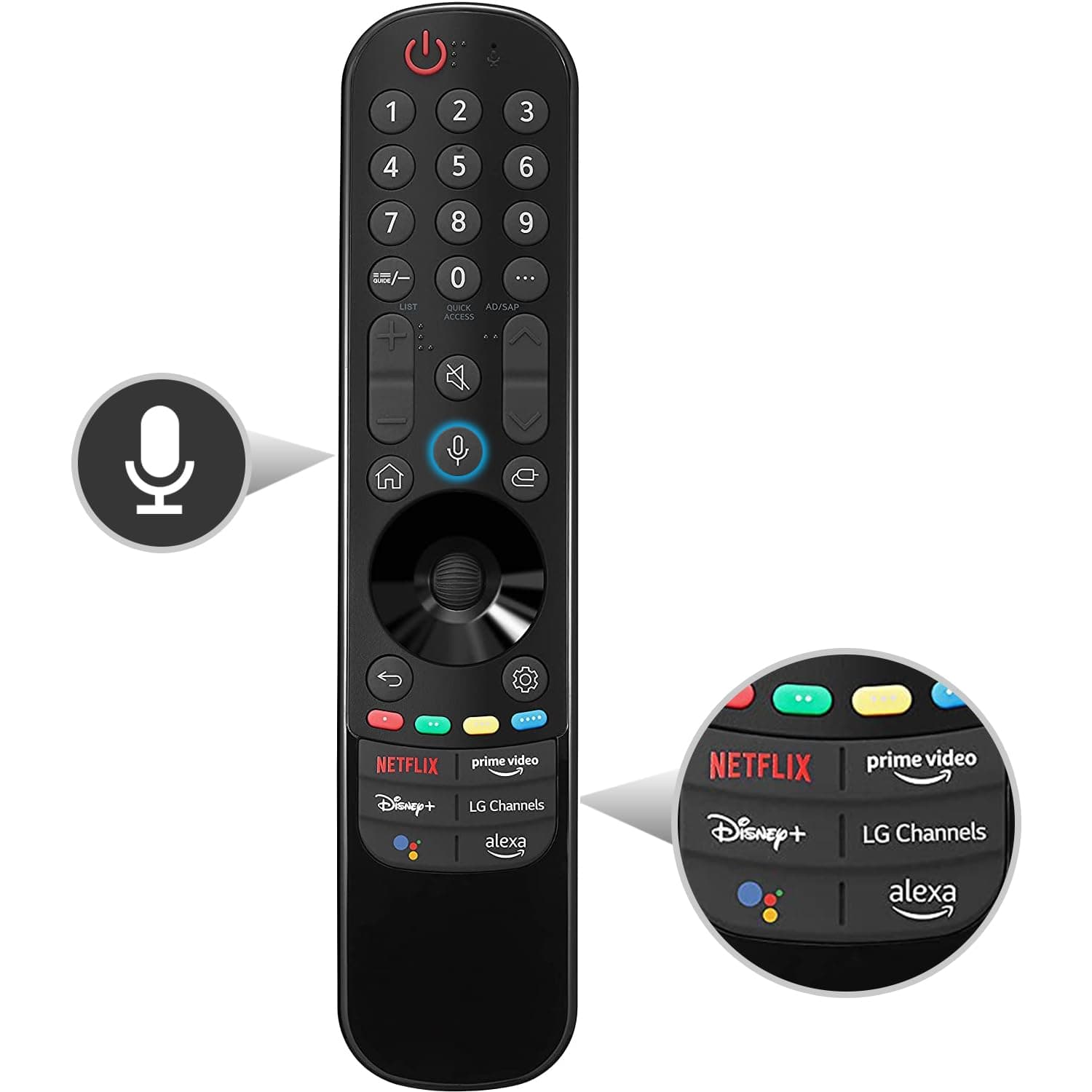 Ogilly Magic Remote AN-MR22GA Replacement for LG Smart TV Remote with Google/Alexa Voice and Pointer Function Universal LG Remote Control for LG UHD OLED QNED NanoCell 4K 8K 2021 2022 2023 Models