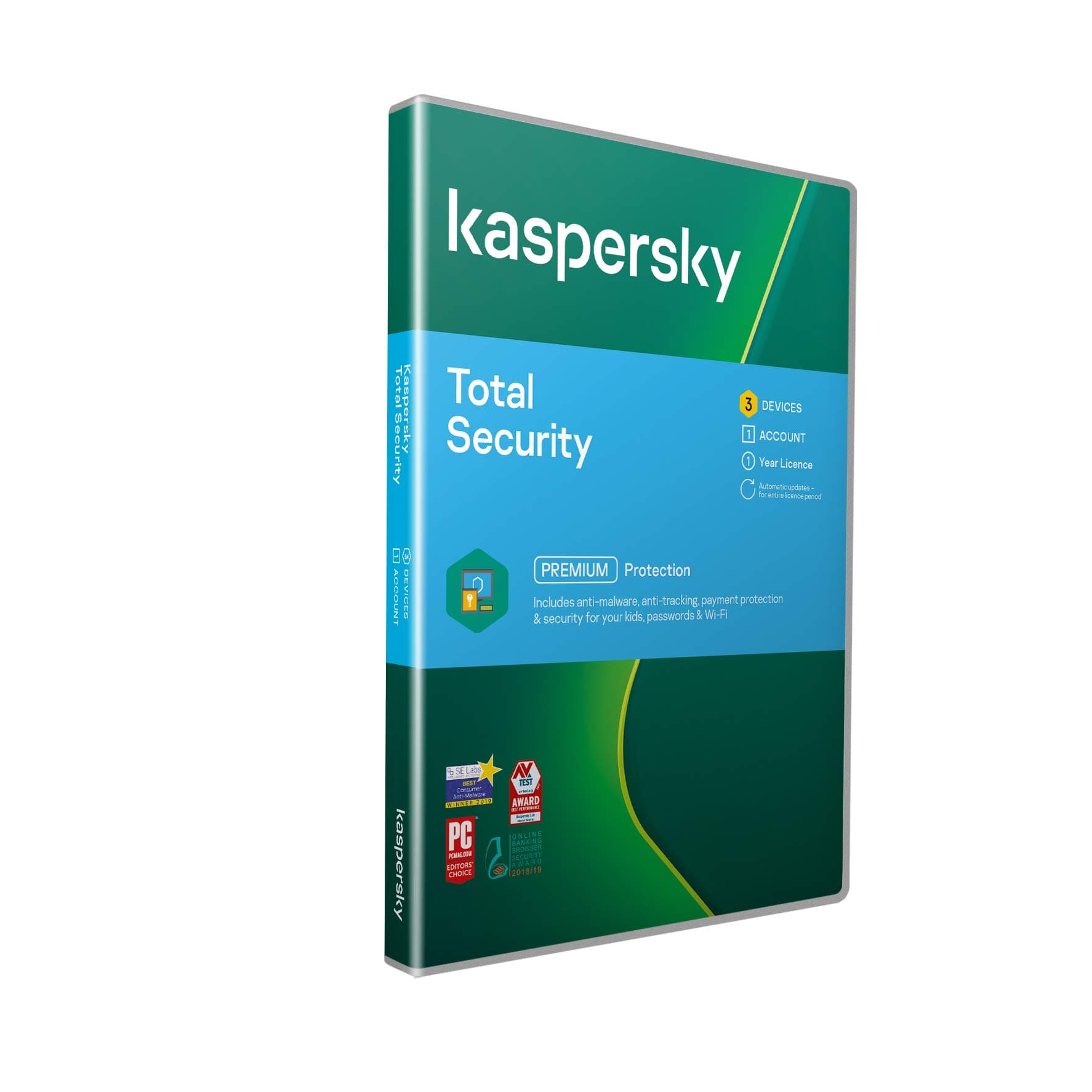Kaspersky Total Security 2018 | 3 Devices | 1 Year | PC/Mac/Android | Download