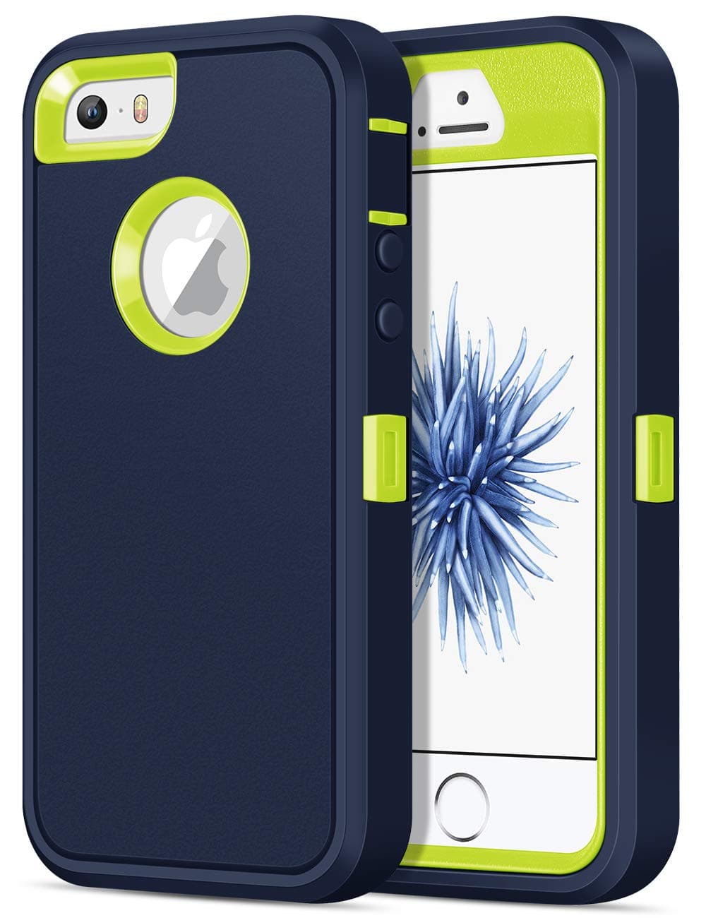 for iPhone 5/ 5S/ SE 1st Generation (2016) Rugged Series Case - Blue, Heavy Duty Shockproof Dual Layer Protective Shell Anti-scratches Non-slip Bumper Hybrid Matte Armor Back Cover Phone Cases