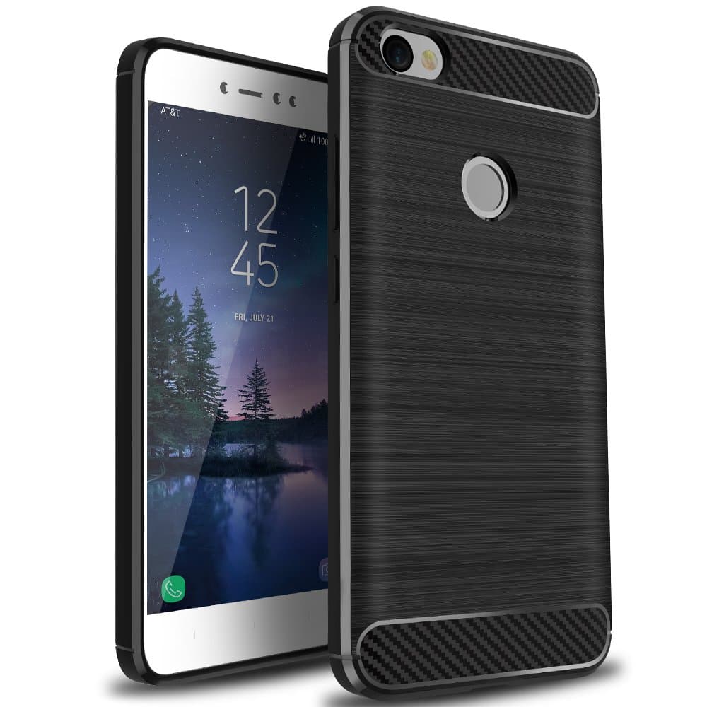 Xiaomi Redmi Note 5A / Xiaomi Redmi Note 5A Prime Case, XvDsu Durable Shock Absorbing Rugged Armor Case Ultra Slim Carbon Fiber Design Cover for Xiaomi Redmi Note 5A / Xiaomi Redmi Note 5A Prime Black