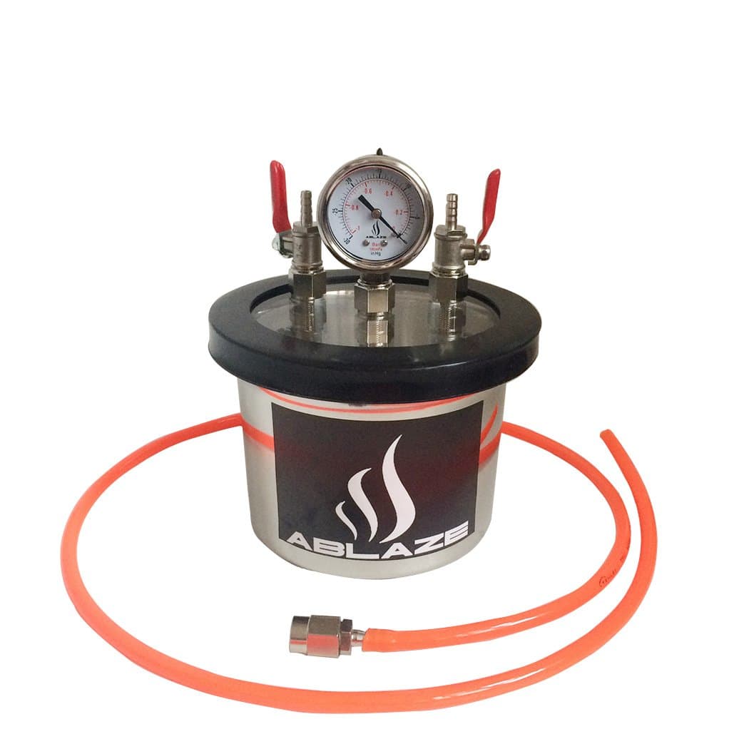 ABLAZE Small Mini 1.5 Quart Resin Trap Vacuum Chamber Stainless Steel Degassing Urethanes Silicone Epoxies