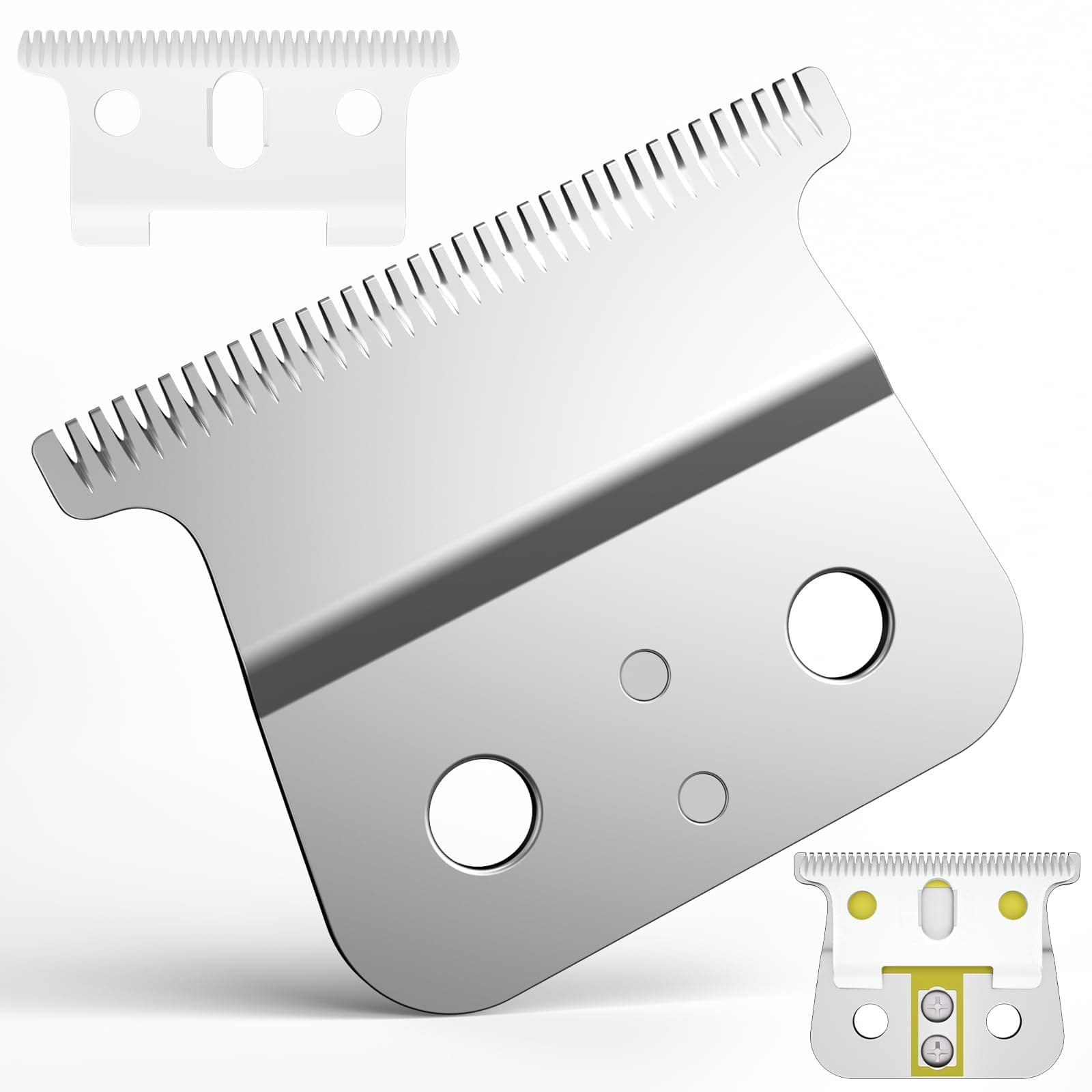 Professional Barber-Grade T-Blade Replacement Compatible with Andis T-Outliner，Barber-Approved T Clipper & Trimmer Blades#04710/04521，Precision Sharp，Zero-Gap Fit (Ceramic T/Sliver Blade)