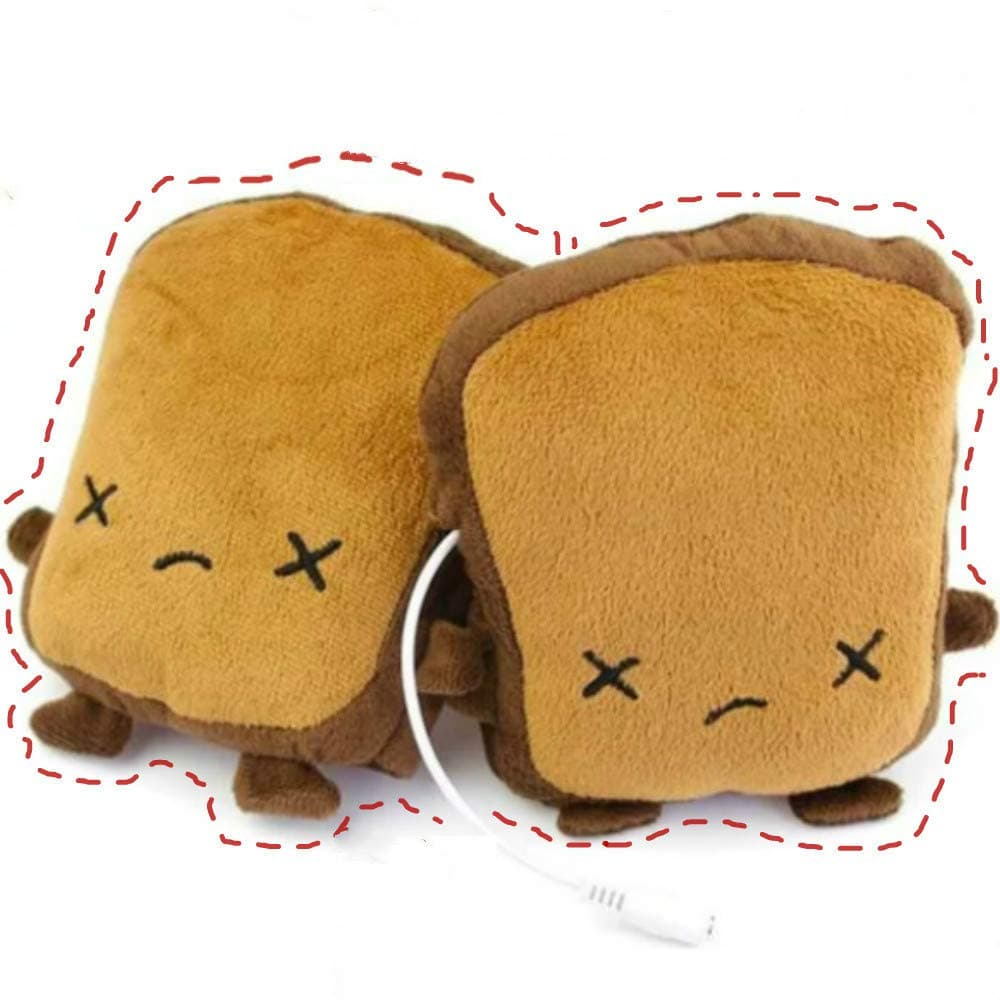 KbinterKbinter USB Hand Warmers - Cute Heated Gloves - 5V USB Powered - Half Wearable Fingerless - Gift Box - Women & Children - Brown - Outdoor Activities - Rechargeable