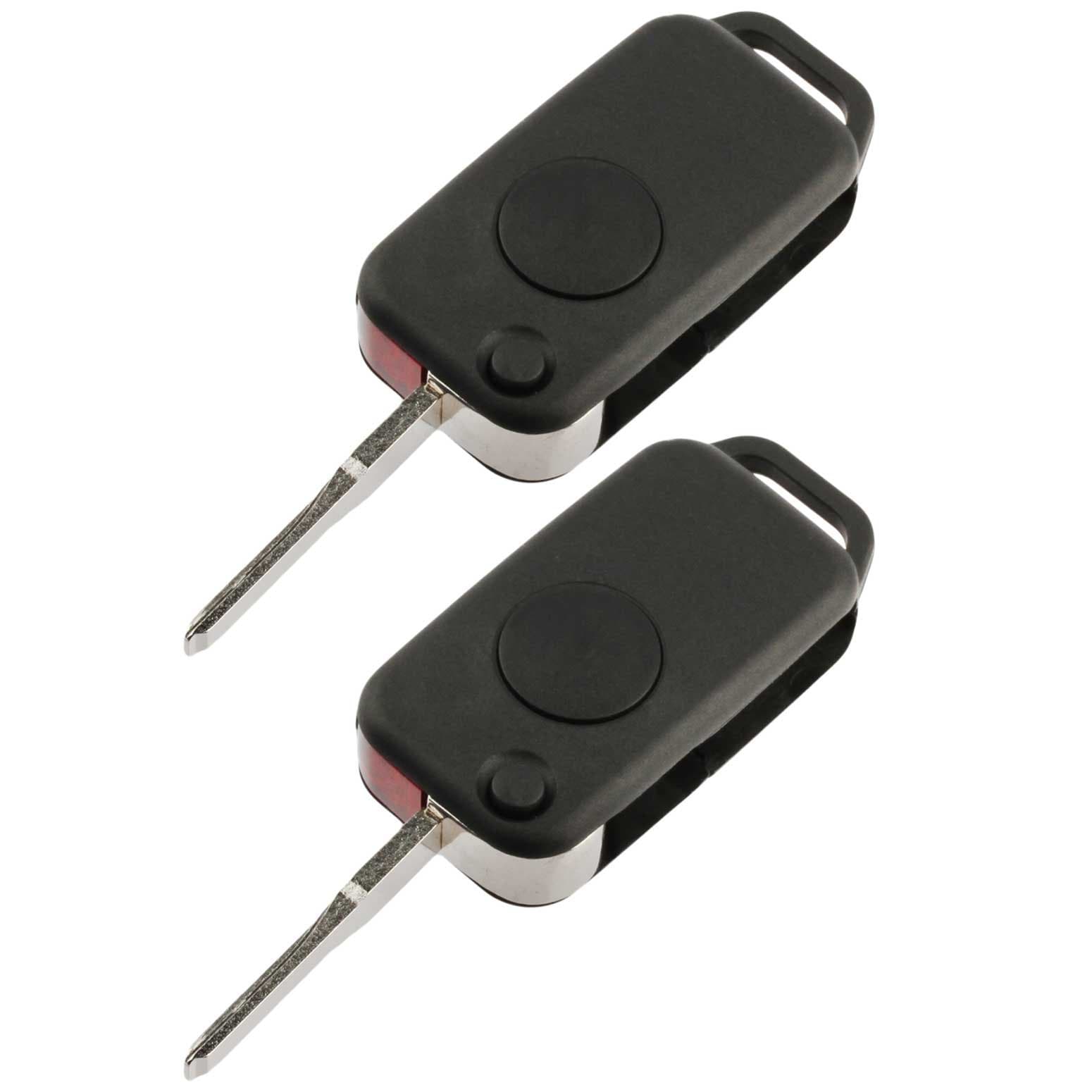 Key Fob Keyless Entry Remote Flip Shell Case & Pad fits Mercedes