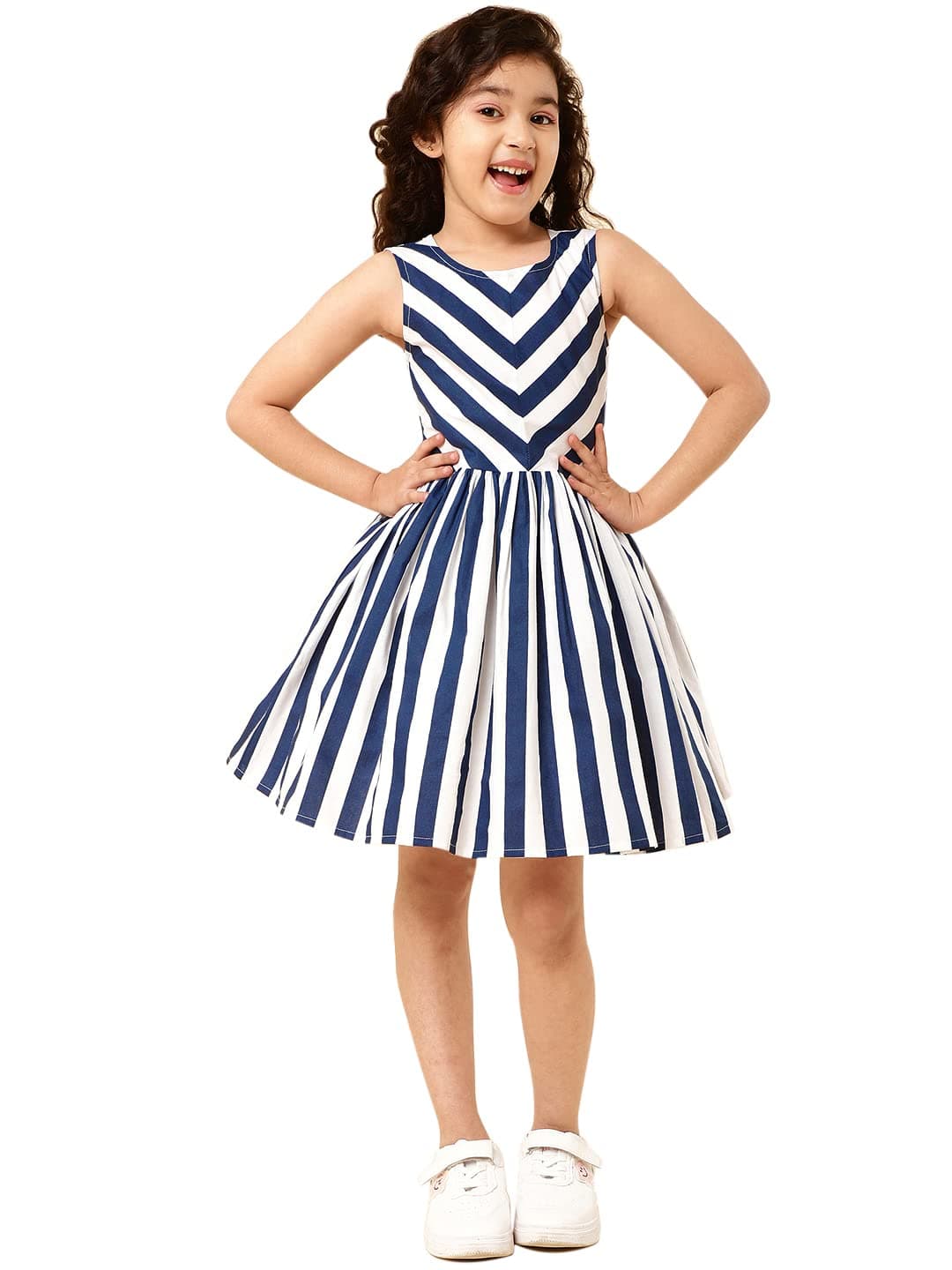 A.T.U.N. (ALL THINGS UBER NICE) Girl's Polyester Fit and Flare Knee-Length Casual Dress