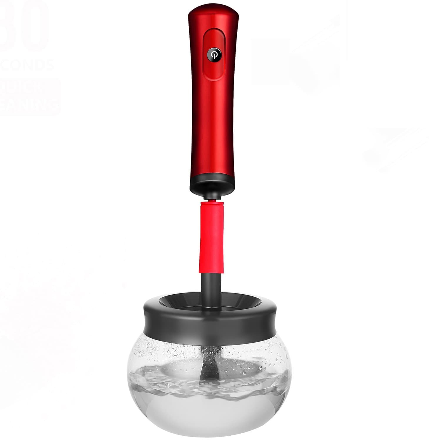 Makeup Brush Cleaner Dryer, Levitom Automatic Makeup Brush Washing Machine High Speed Spin with 3-Speed, 8-Rubber Adapters, Protection Net for Cleaning All Kinds of Foundation Brushes (Red)
