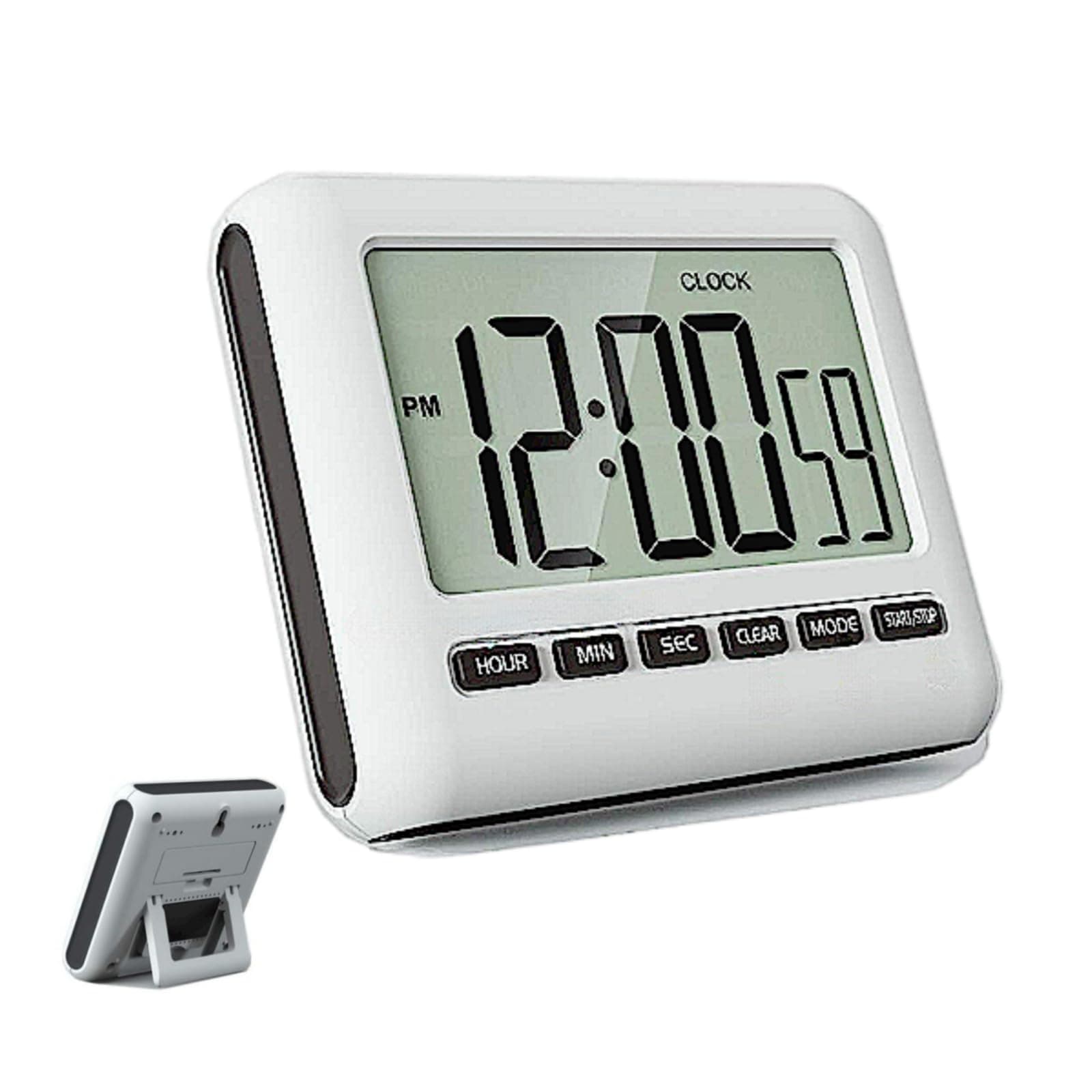 Generic Magnetic Digital Clock for Kitchen - Timer with Alarm, 12/24 Hours, Big Screen, Loud Alarm & Strong Magnet - Count-Up & Count Down for Baking, Sports, Office, Study - Black, 3.34x2.83 inch