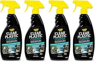 Invisible Glass92084-4PK Clear Plastic Cleaner for Cars, Motorcycles, RVs, Boats, Helmet Visors, Golf Carts, Acrylic and Vinyl Windows, Streak-Free, Haze-Free, Removes Static, 22 Fl Oz, Pack of 4