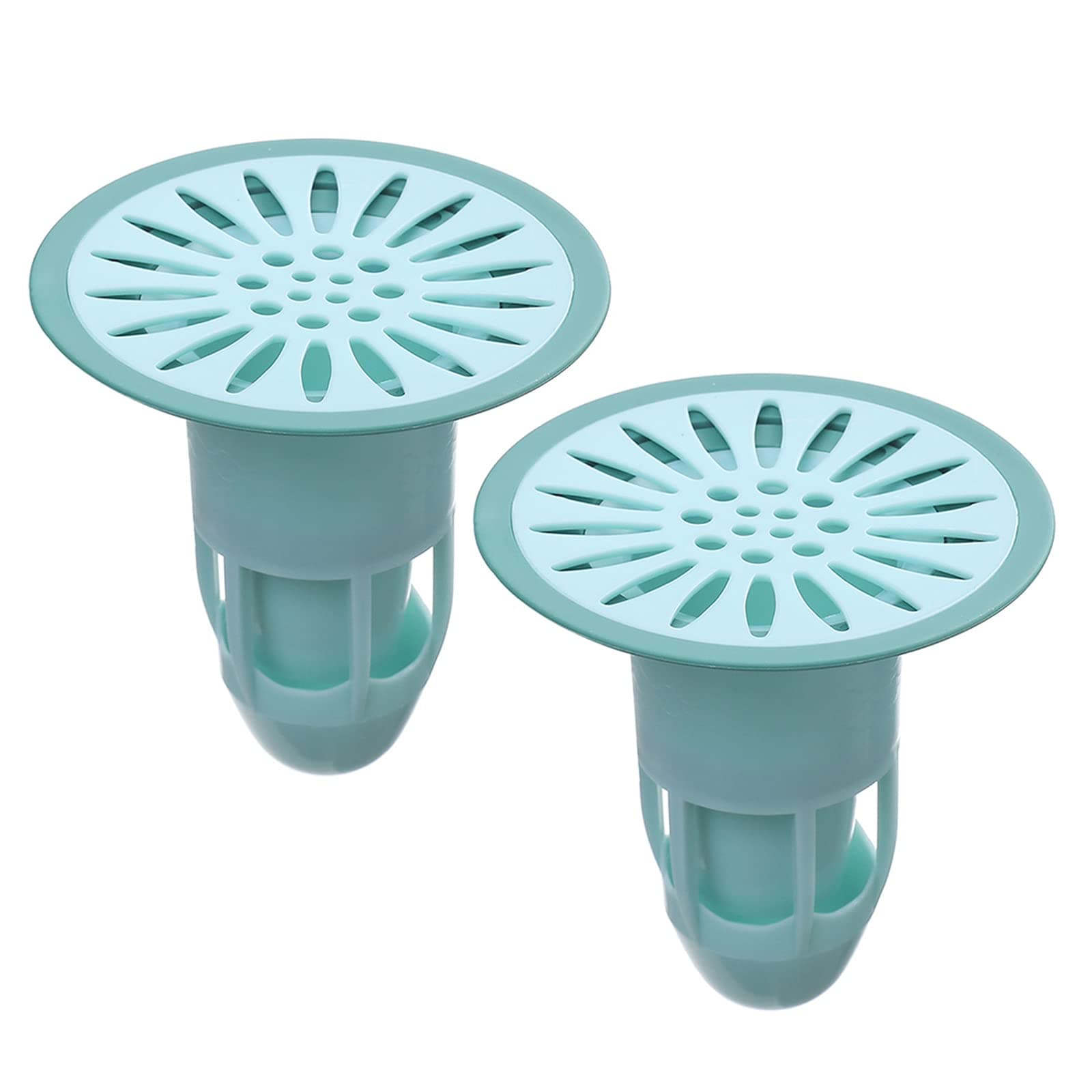 Shower Floor Drain Backflow Preventer Valve Sewer Core Drainage Insert Drain Plug Hair Catcher Gas Sealer Floor Strainer Trap Seal (Green-2Pack)