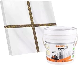 Resin Epoxy Grout - 1 Kg-3 Kg & 5 Kg - Goldan_ Glitter-Sparkle Colors Tile Grout_Fastobond | 3 Components Only | Premixed Glitter For Uniform Finish (3 Kg, Wall Nut Golden), 1 Bucket