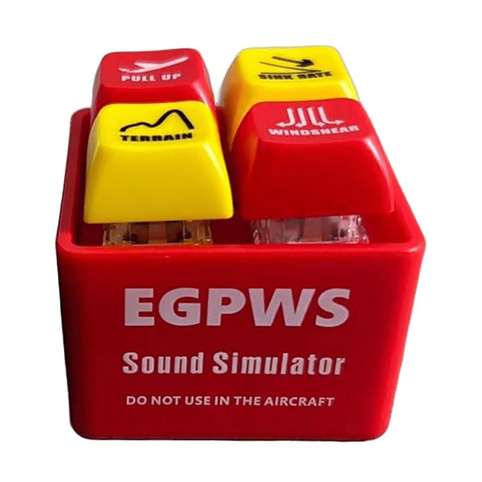 Pilot And Crew Alert Keychain EGPWS Warning Sound Simulator, LED Aviation Cockpit Safety Button for Aviation Fans