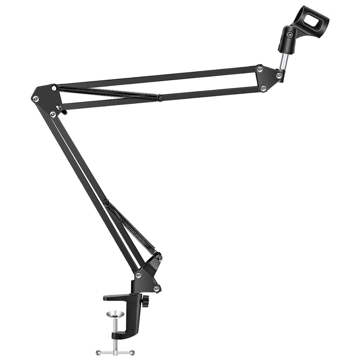 ADEPTNA Heavy Duty Steel Construction Professional Adjustable Microphone Desktop Arm- Mic Arm Stand Studio Microphone Suspension Scissor Arm Stand