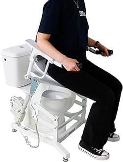 KMINA - Electric Toilet Seat Raiser with Armrests, Lid, Toilet Standing Aid Adult Toilet Lift, Toilet Support Frame