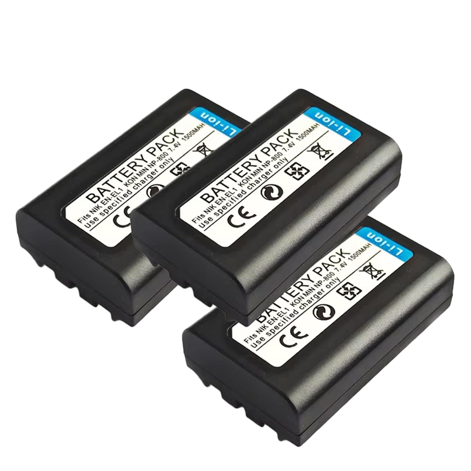 Zsolarigt 3 pack EN-EL1 Replacement Camera Battery 7.4V 1500mAh for NIKON Coolpix 5400 4800 880 995 885 5700 8700 775 4300 5000 4500 Camera