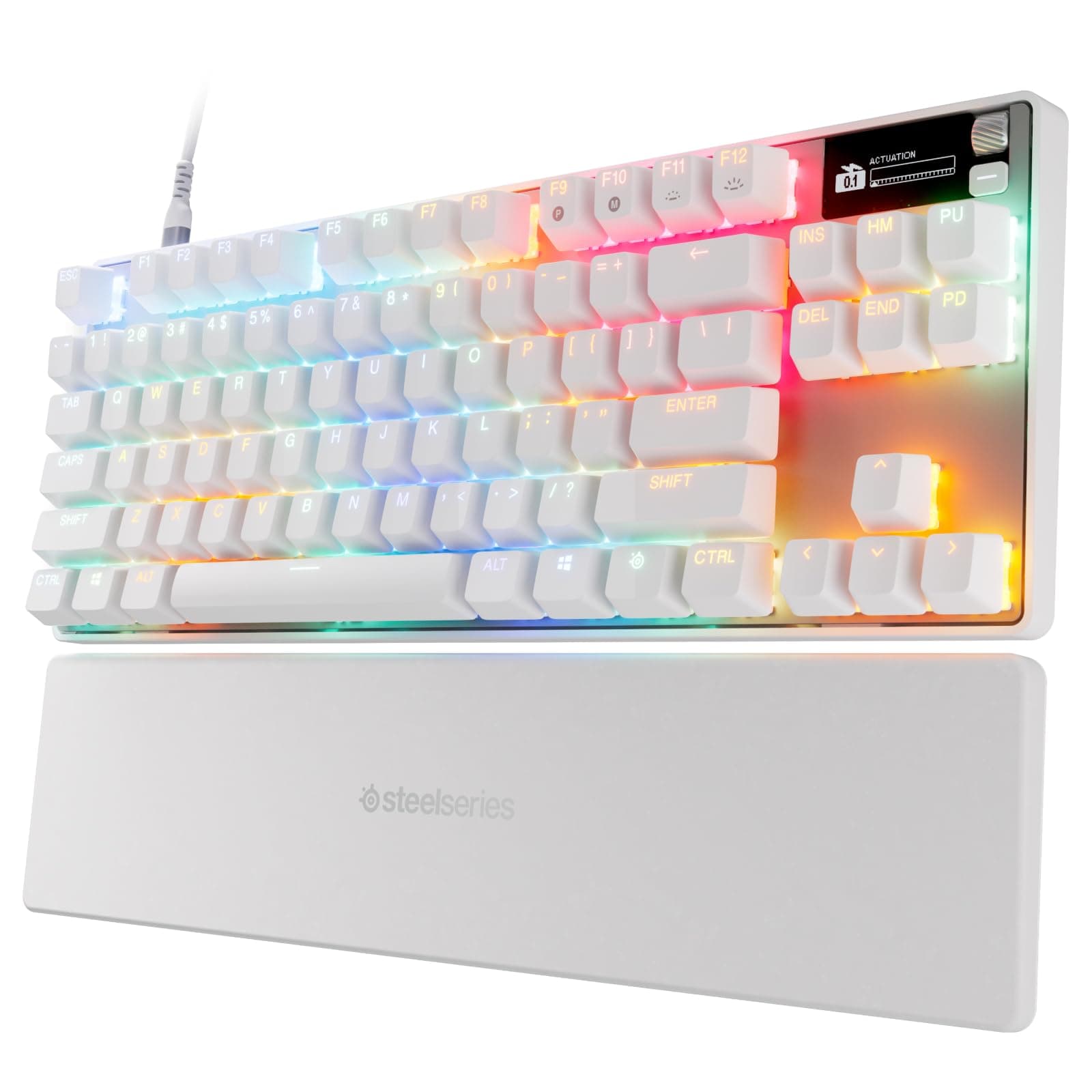 Apex Pro TKL Gen 3 - White Gaming Keyboard - Adjustable Hall Effect Switches; OmniPoint 3.0 - Game-Ready Presets - Rapid Trigger, Protection Mode, Rapid Tap/SOCD - American QWERTY