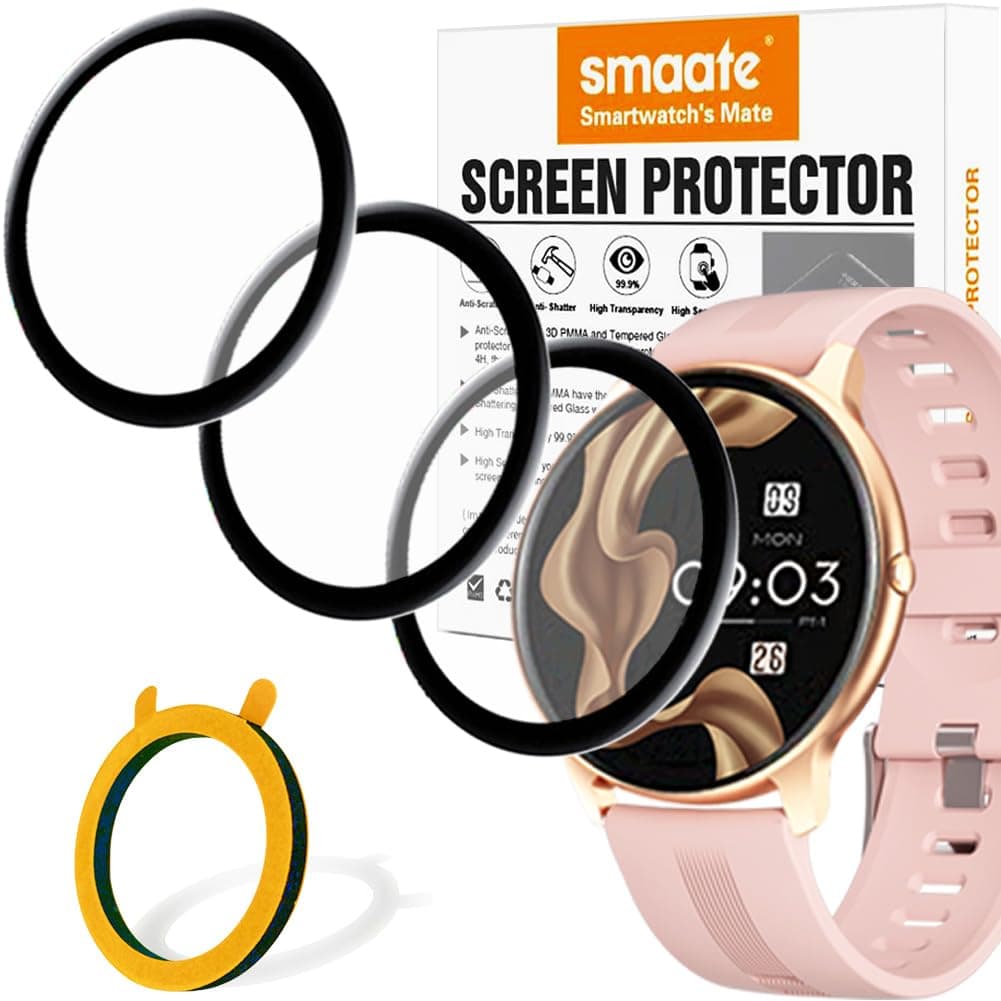 3D Screen Protector Compatible with AGPTEK LW11 Smartwatch, Round 1.28inch, 3-Pack