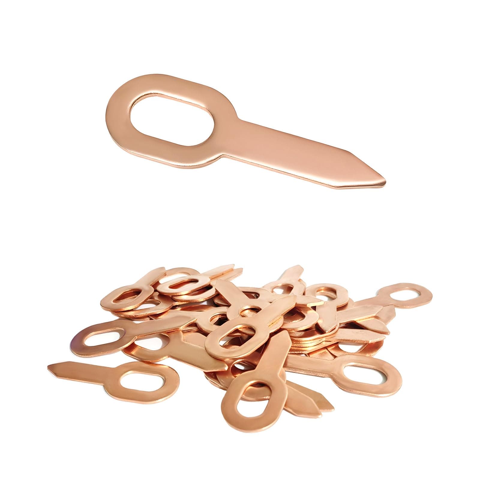 50PCS Dent Puller Rings, Copper Coated Iron Car Body Dent Pulling Straight Washer, Automotive OT Pulling Washers Metal Shrink Repair Tool Set for Panel Spot Welder Soldering