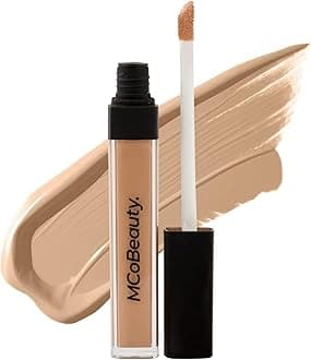 MCoBeauty Brighten & Perfect Cream Concealer, 6 Medium Natural Buff, Brightening Coverage for Flawless Complexion, Vegan, Cruelty Free Cosmetics